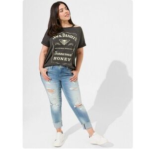 TORRID NWT Jack Daniels Classic Fit Cotton Cold Shoulder Tee
